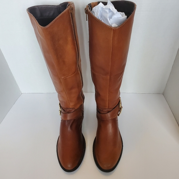 Steve Madden Avilla Brown Leather Riding Boots - Picture 6 of 15